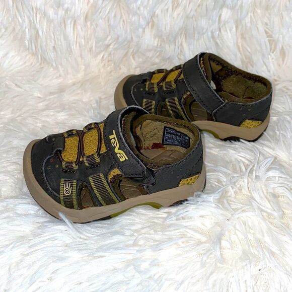 Reba Omnium Brown Green Sport Sandal Style# 6083 - Picture 4 of 8